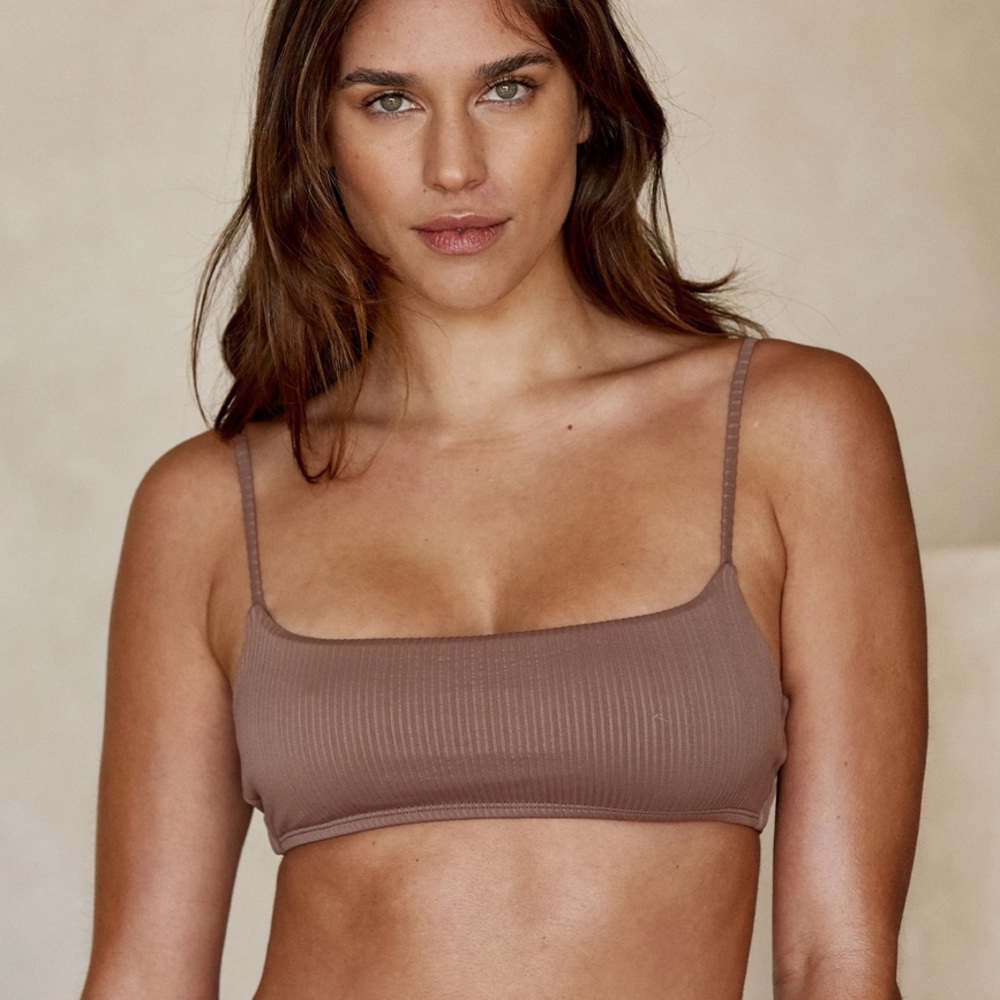 Monday Swimwear Bahamas Top, Caramel Rib, P